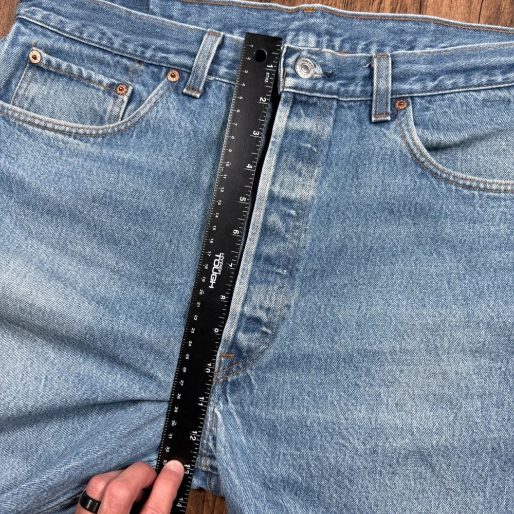 Vtg 90s Levis 501 Jean Mens 38x30 (36x27) Blue Denim Straight Leg Button Fly USA